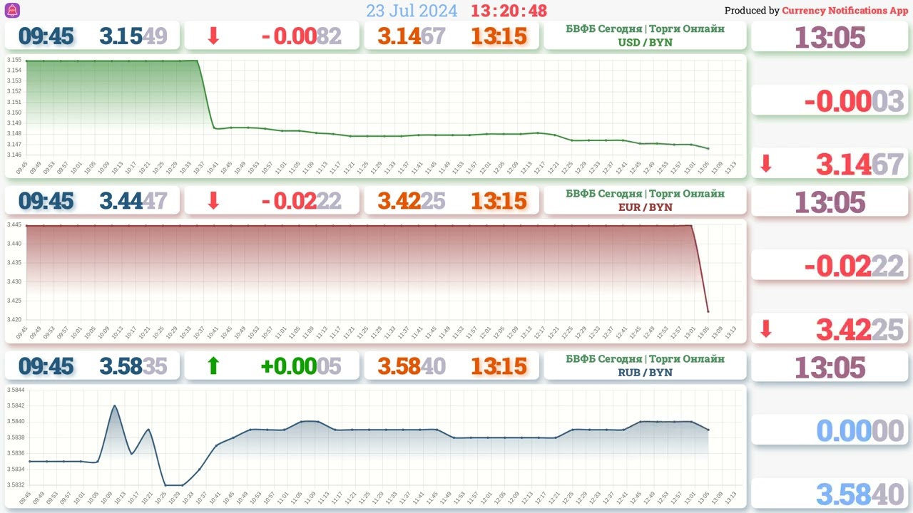 Итоги торгов на БВФБ - 23.07.2024 