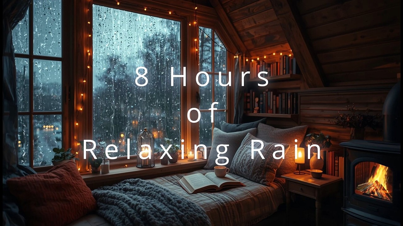 8 Hours of Relaxing Rain on Window in the Cozy Attic | Sleep, Study & Chill Ambience (No Music)