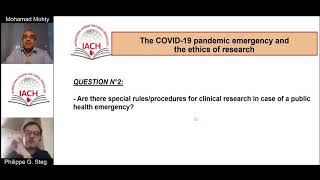 The COVID-19 pandemic emergency and the ethics of research