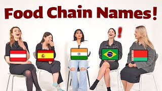 Food Chain Pronunciation Difference between 5 countries! (India, Brazil, Spain, Austria, Belarus)