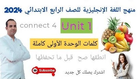 كلمات الوحدة الاولي كاملة منهج اللغة الانجليزية الجديد للصف الرابع الابتدائي 2024 - Connect 4 Unit 1