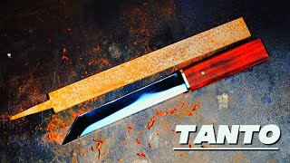 Turn a rusty file into a survival knife ! making knife.