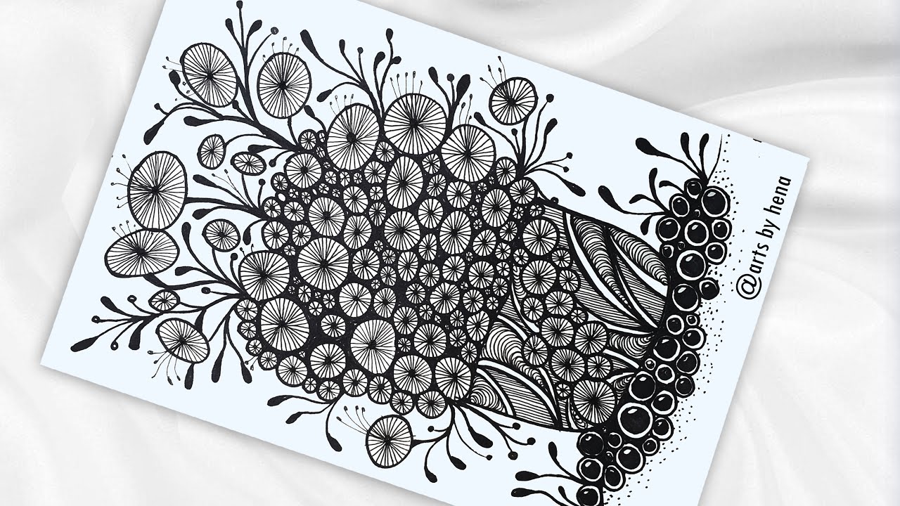Zentangle Flower pot |How To Draw Zentangle Art For Beginners ...