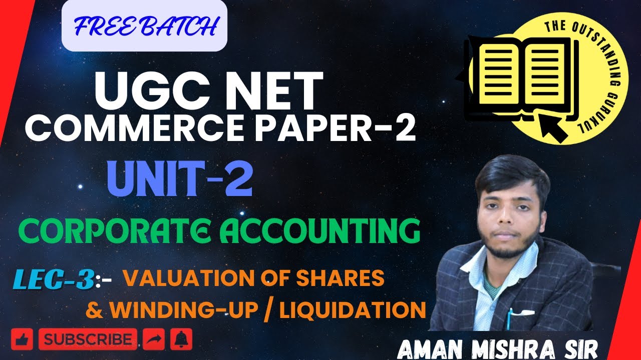 Valuation of Shares & winding up/liquidation for UGC NET Commerce | Key Concepts & Methods Explained
