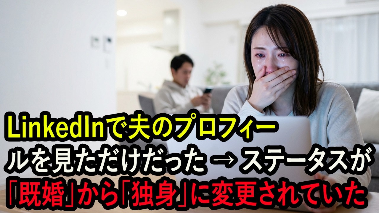 LinkedInで夫のプロフィールを見ただけだった → ステータスが「既婚」から「独身」に変更されていた