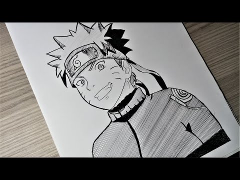 Black And White Handmade Naruto Sketch, Size: A4