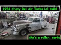 Installing the differential in the1954 Chevy Bel Air Turbo LS build to make it a roller.