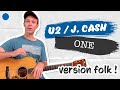  one de u2 version johnny cash  tuto guitare folk