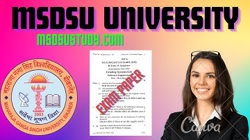 MSDSU University Azamgarh UP Previous Year Question Paper Free Download | MSDSUSTUDY.COM