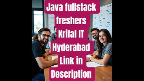 Java #fullstackdeveloper# Freshers job | Krifal IT Ventures Hyderabad 2025
