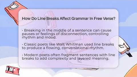 How Do Line Breaks Affect Grammar In Free Verse? - Tales And Texts