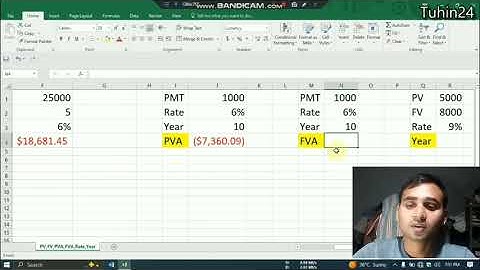Excel Tutorial: Solving PVA, FVA, Rate, Year
