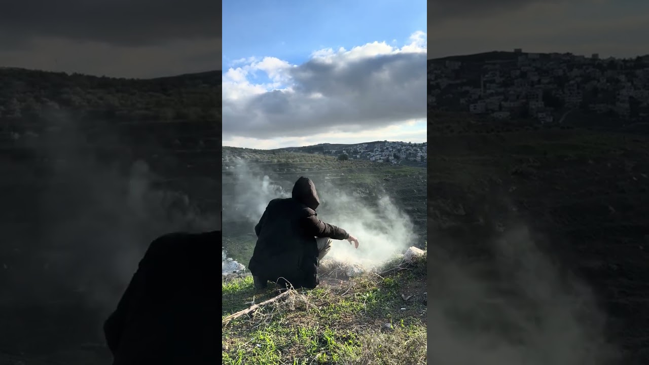 يوم الجمعة في ارياف فلسطين مع كاسة القهوة على النار ❤️❤️🤘🏽🇵🇸🇵🇸🖤🖤🌳🌴