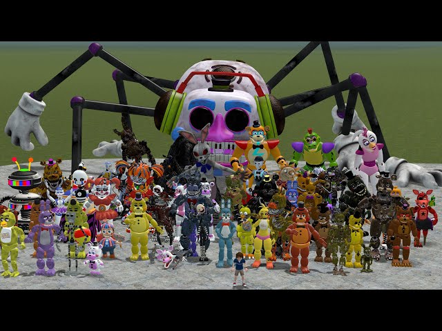 ALL FNAF 1-9 SECURITY BREACH ANIMATRONICS SIZE COMPARISON in Garry's Mod! (Five  Nights at Freddy's) 