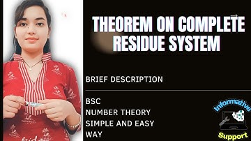 BSC MATH |Theorem based on complete residue system#Bsc5se