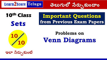 Class 10 Sets Important Questions AP TS | Venn Diagram for Sets