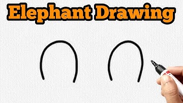 Elephant Drawing With Letter nn | How to Draw Elephant Easy for Beginners