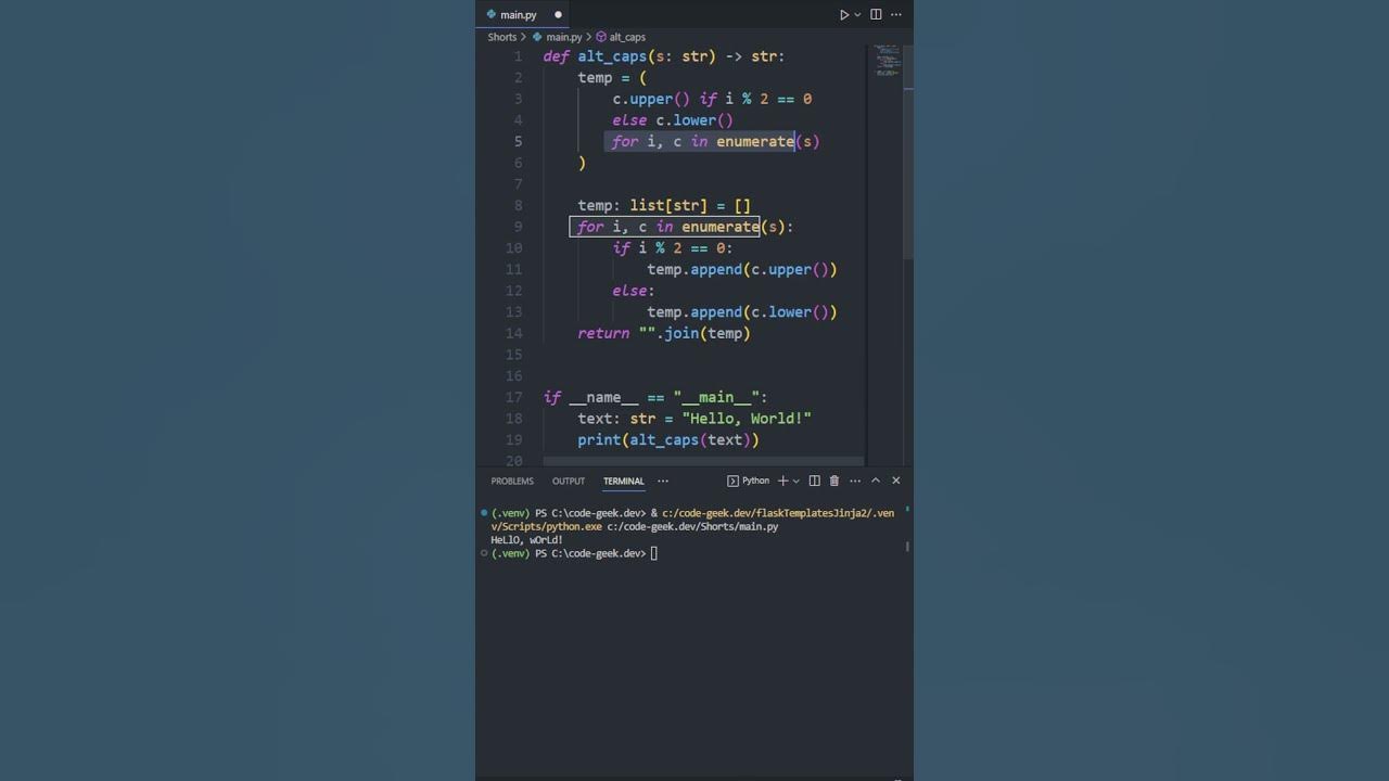 aLt-cApS FuNcTiOn - Python #programming #python #tricks - YouTube