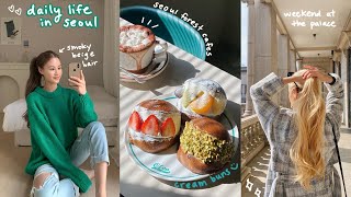 weekly vlog 🇰🇷 bye blonde hair, pre-30 anxiety, homemade fish cake soup, cream buns, silver button