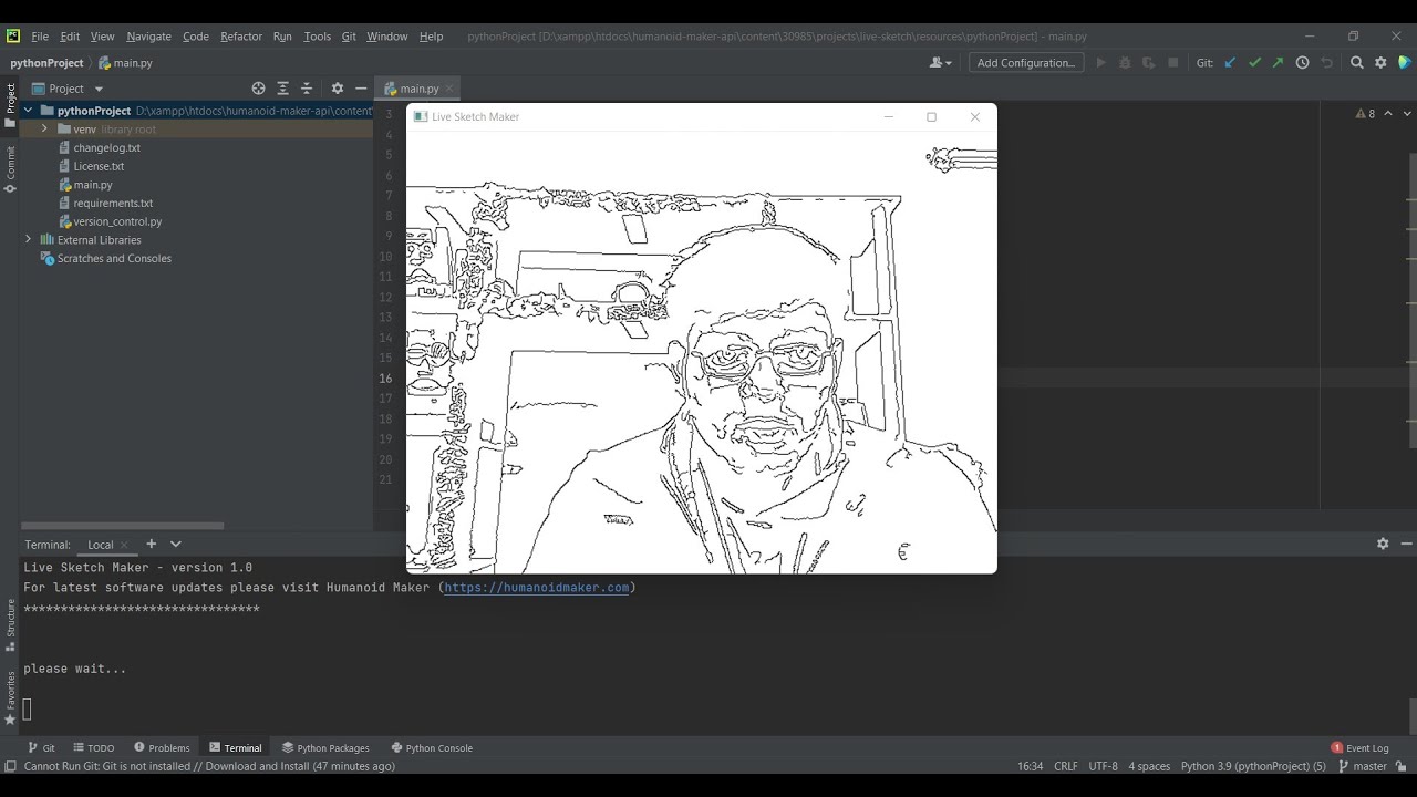 Live Sketch Maker | Python programming - YouTube
