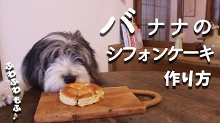 犬おやつ手作りレシピ｜バナナシフォンケーキの作り方【もふ飯】