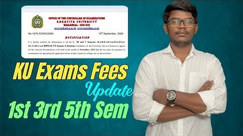KU Exams Fees Update 1st 3rd 5th Sem || KU Degree Exams Fees Update 
