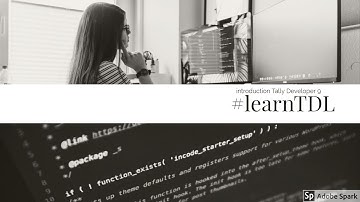 Learn TDL | Introduction Tally Developer 9