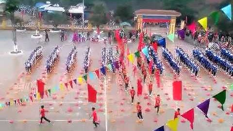 Lễ công nhận trường PTDTNT QB HG đạt chuẩn quốc gia  màn đồng diễn