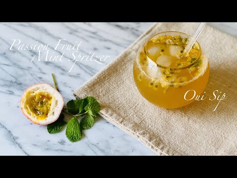 Passion Fruit and Mint Spritzer Recipe ASMR (4K) (Oui Sip)