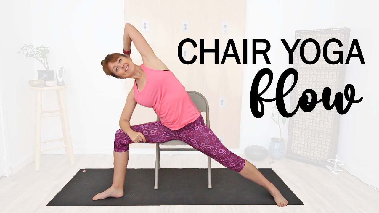 Seated Chair Yoga 15 Minutes Flow Sequence - Ideal for Beginners & Seniors  - Office Desk Yoga 