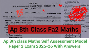8th class mathematics fa2 question paper and answers 2025|💯ap 8th Samp 2 exam maths answer key 2025
