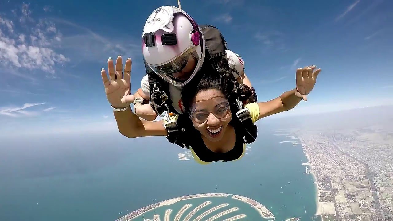 Khushi's Skydive With Skydive dubai - YouTube