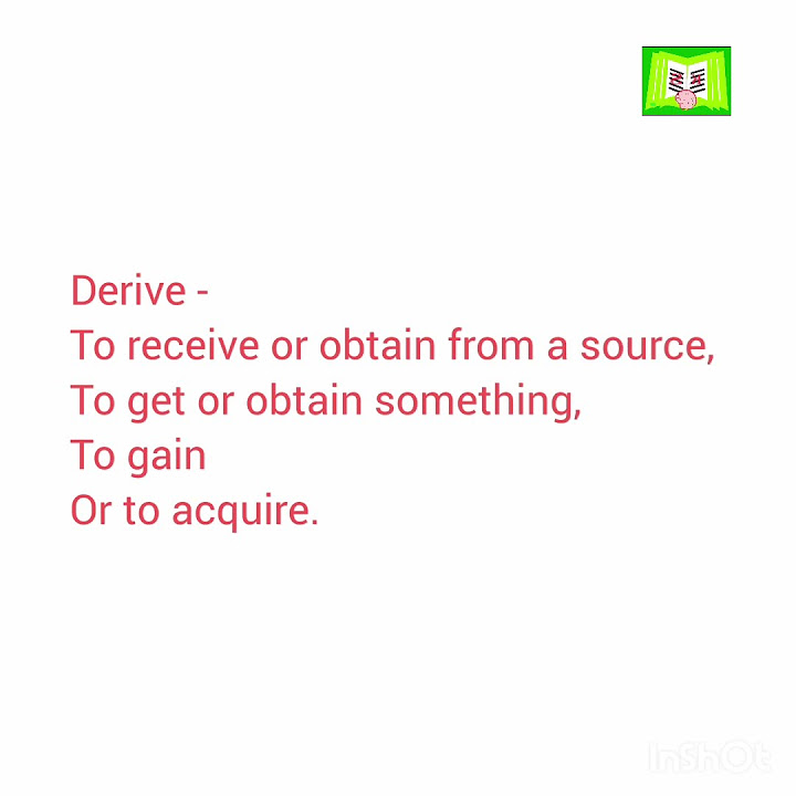 Today s english word derive meaning and example shorts youtube