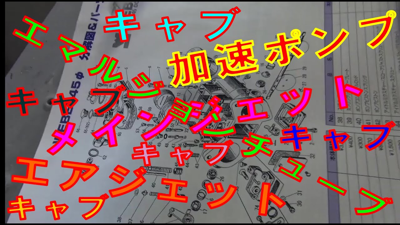 ウェーバー キャブレター エマルジョンチューブ 加速ポンプ メインジェット レストア ハコスカ restore 旧車 鈑金 塗装 板金 welding repair bodywork
