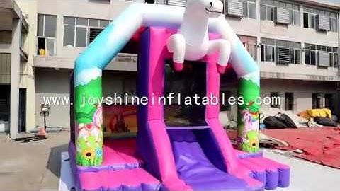 Princess Unicorn Inflatable Bounce House Jumping Castle With Slide