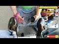 shoe shine restoring patent leather loafers