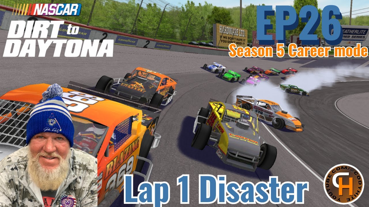 Lap 1 Turn 1 Disaster Nascar Dirt to Daytona Career Mode YouTube