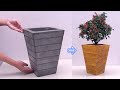 Unique Creation From Cement - DIY Potted Plants With Cement From Old Foam - Cement Craft Ideas