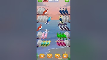 bird sort color puzzle level 143 🐦🦅🐧#shortsfeed #youtubeshorts #gaming #shortvideo #shorts