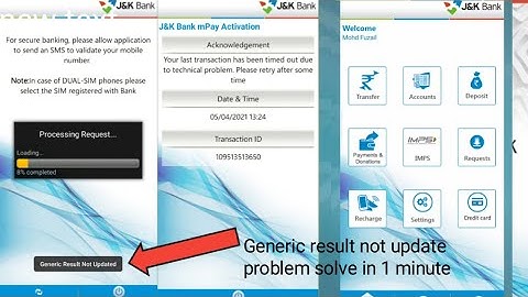 Generic result not update jk bank mpay problems solved in 1 minutes | Fuzail Tech |live proof