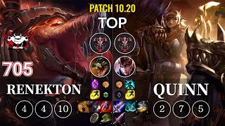 JDG 705 Renekton vs Quinn Top - KR Patch 10.20