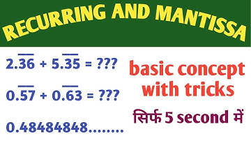 Recurring & Mantissa||Questions||Solution Tricks@ranbhoomimaths1767 for SSC/RRB/BANK exams#rrb#ssc