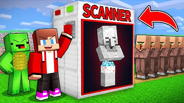 Mikey and JJ Use a SCANNER to Find Villagers Secrets in Minecraft (Maizen)