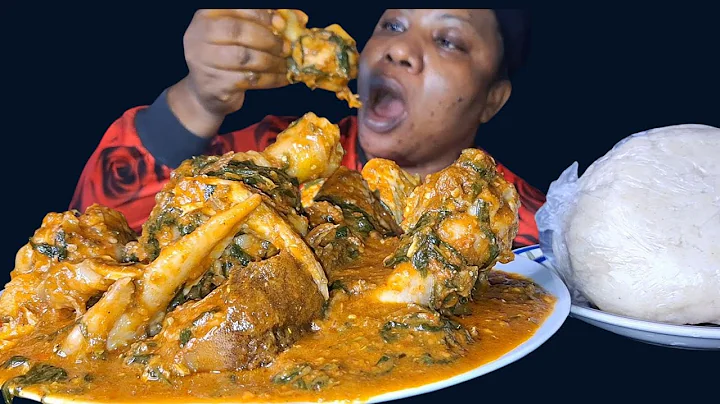 Nigeria food ASMR mukbang fufu with Peanut soup ASMR mukbang 