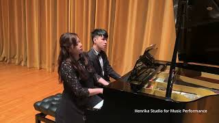 Duet Fantasy on Jingle Bells arr. by Robert D. Vandall  Henrika (Primo), Brendan (Secondo) 2018