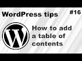 How to add a table of contents to WordPress
