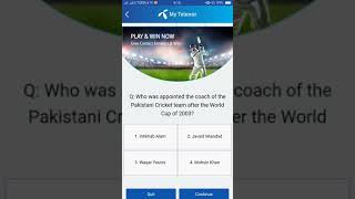 My telenor  app play and win 1July2019 all questions answers  100% correct/Win free 300 MB internet screenshot 3