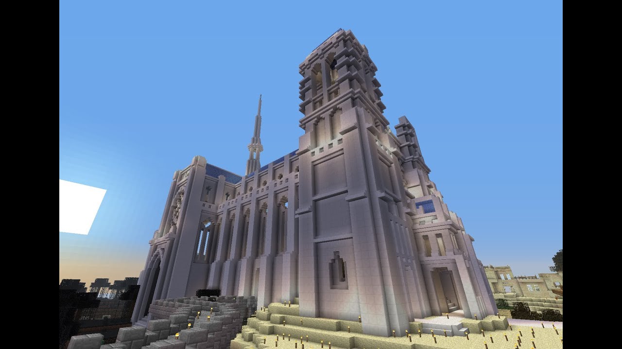 Minecraft Huge Cathedral Medieval 1 to 1 scale made with 