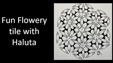 Flowery Zentangle tile with just the pattern Haluta