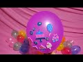 DECORATING FUN PURPLE BALLOON WITH BIRTHDAY STICKERS AND POPPING IT!!!